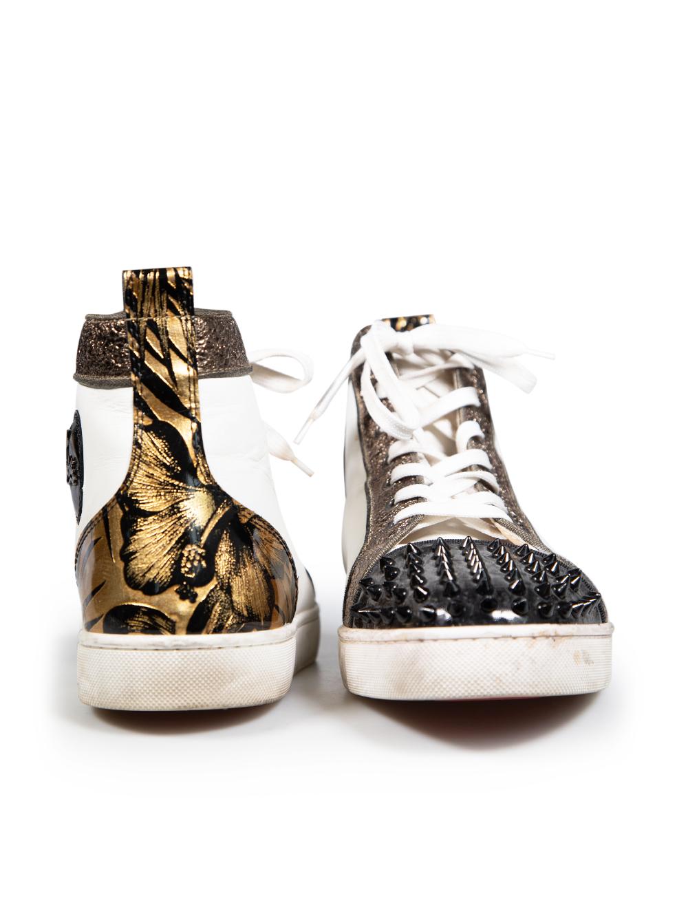 Christian Louboutin Leather High-Top Trainers Size IT 42 In Good Condition In London, GB