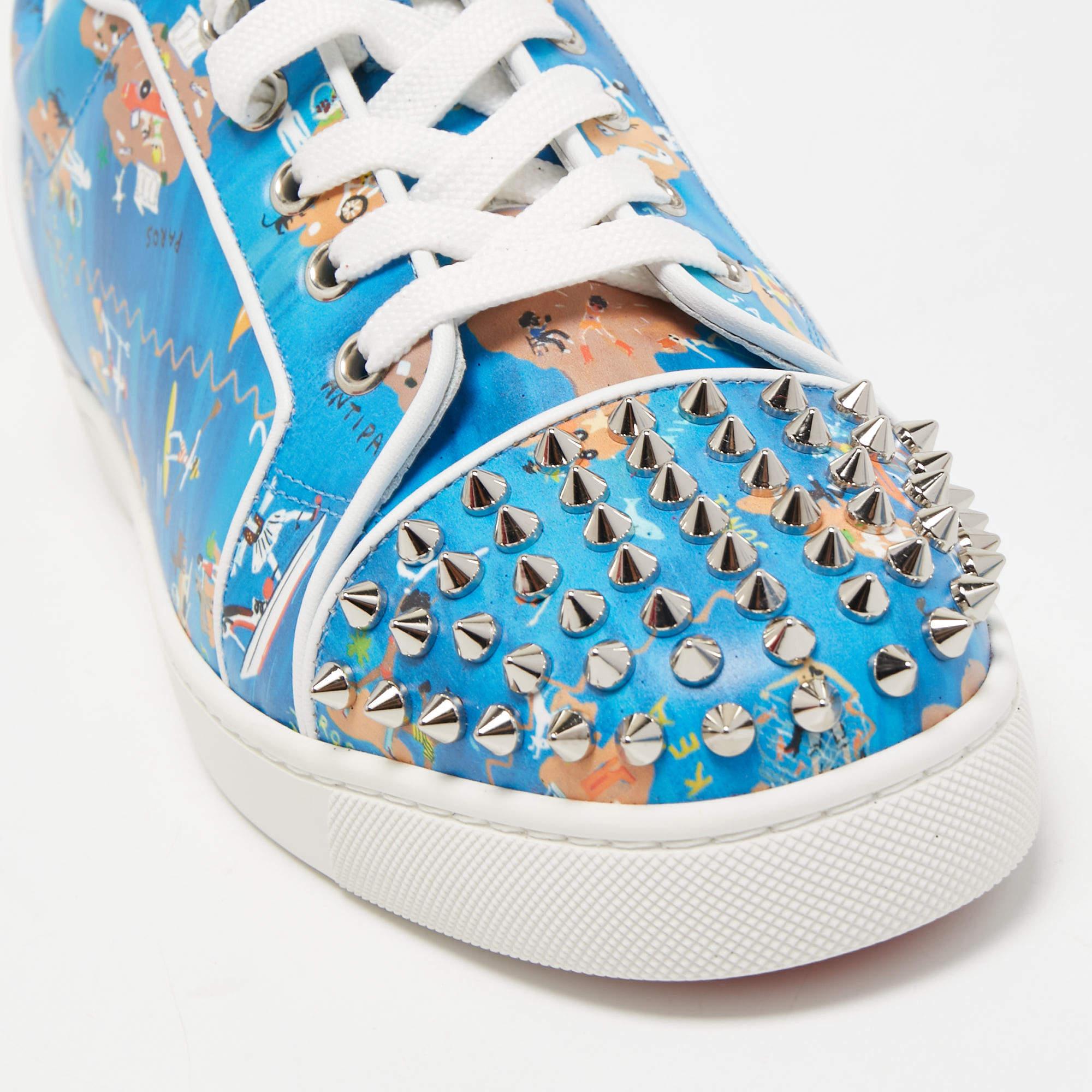 Christian Louboutin Leather Louis Junior Spikes Orlato Low Top Sneakers Size 40 3