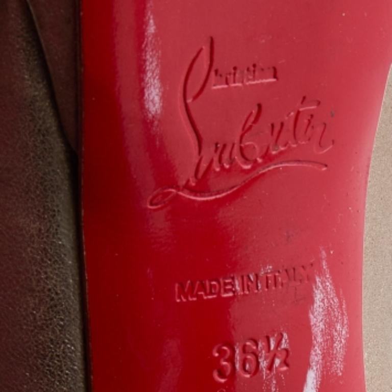 Christian Louboutin Cuero Madame Butterfly Peep Toe Plataforma Bombas Tamaño 36.5 en venta 4