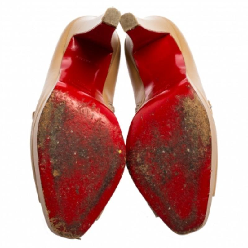 Christian Louboutin Botines de piel con detalle de hebilla Manon Tamaño 41 Marrón