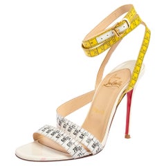 Christian Louboutin Leather Measuring Tape Ankle Strap Sandals Size 37