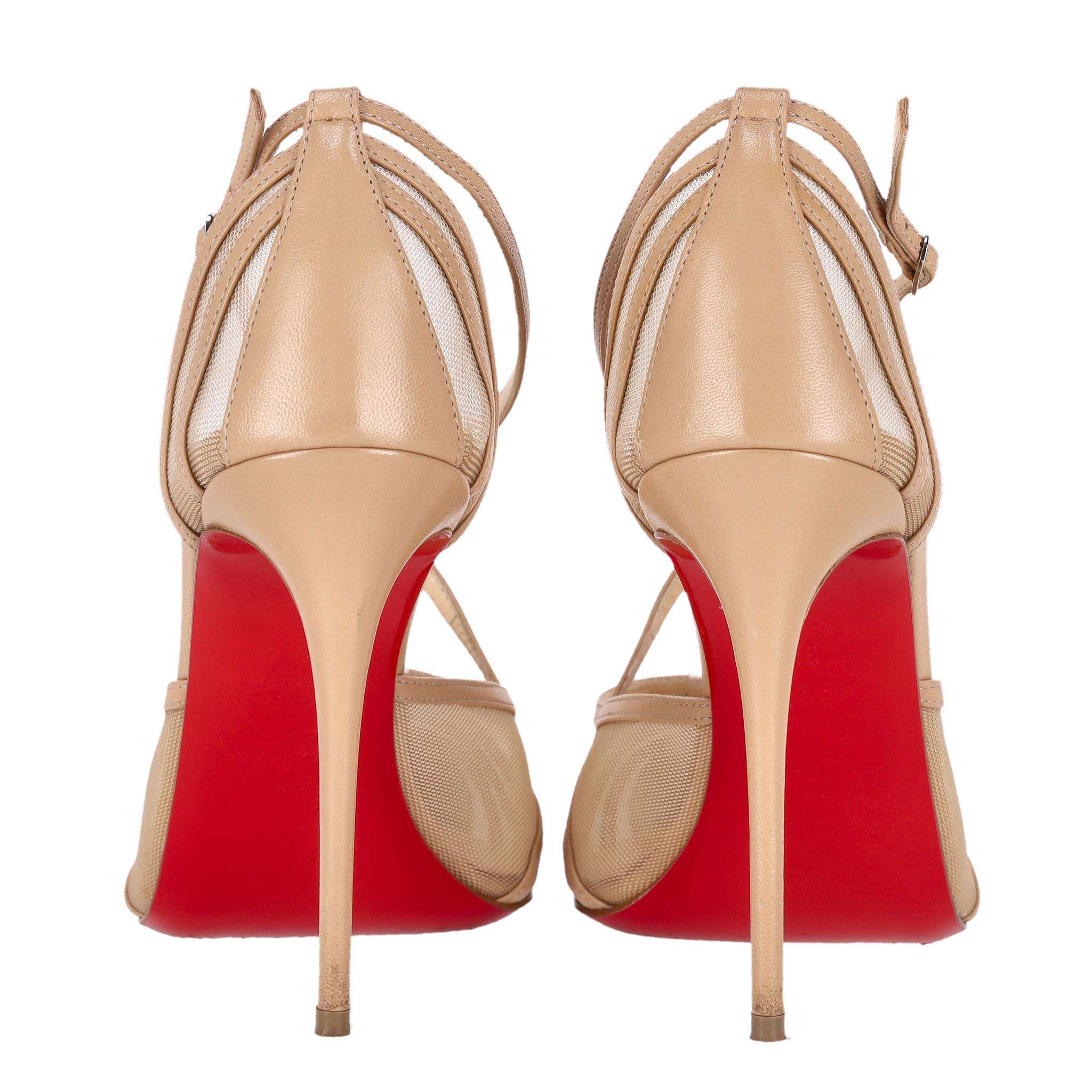 Donna Christian Louboutin - Tacchi Theodorella in pelle e mesh in vendita