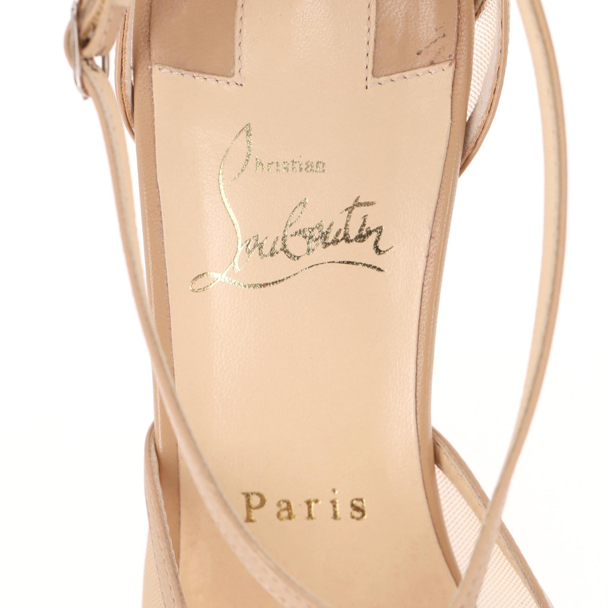 Christian Louboutin - Tacchi Theodorella in pelle e mesh in vendita 2