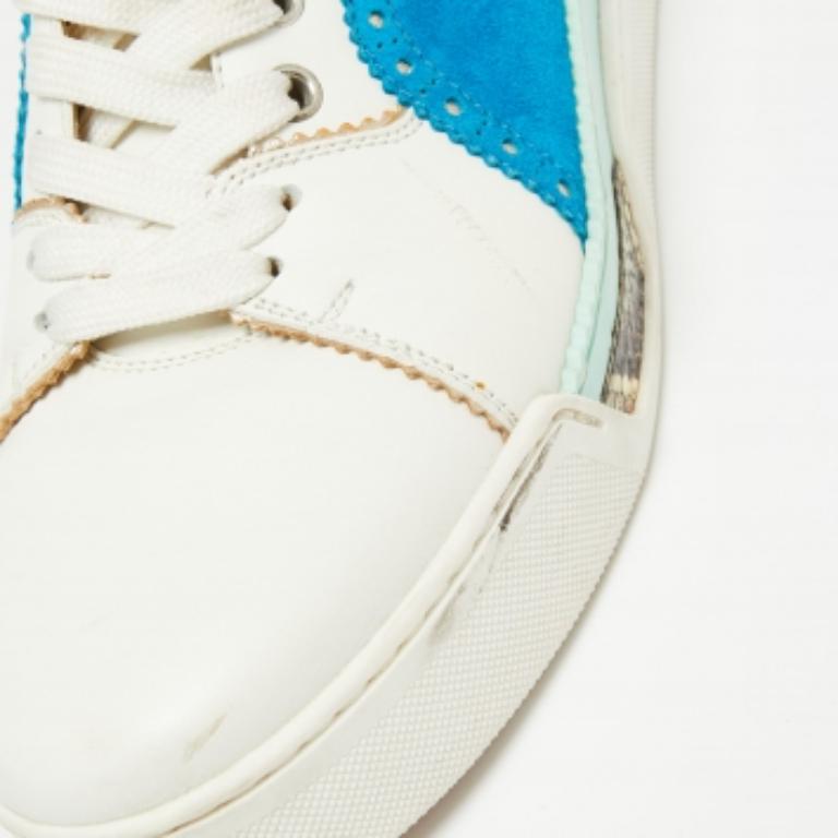 Christian Louboutin Leder Python geprägte Louboukick High Top Turnschuhe Größe 40 im Zustand „Gut“ im Angebot in Dubai, Al Qouz 2