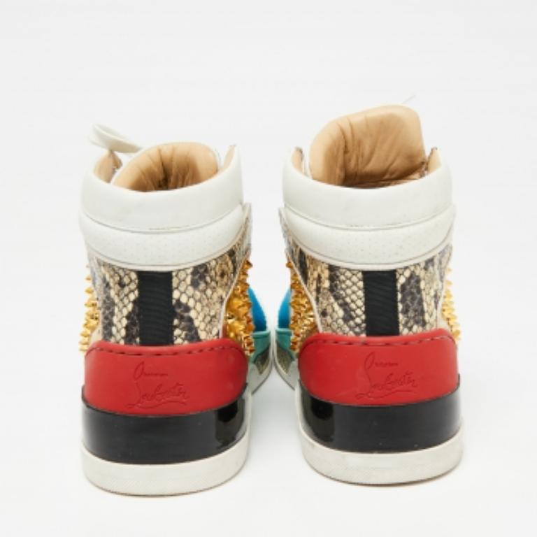 Christian Louboutin Leder Python geprägte Louboukick High Top Turnschuhe Größe 40 im Angebot 2