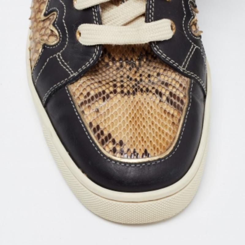 Christian Louboutin Leder & Python Rantus Orlato High Top Turnschuhe Größe 39,5 im Angebot 1