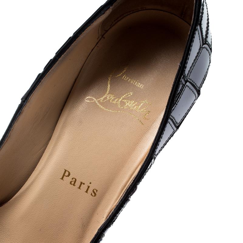 Christian Louboutin Pumps Peep Toe 'Sobek 140' in pelle/satinato misura 36,5 2