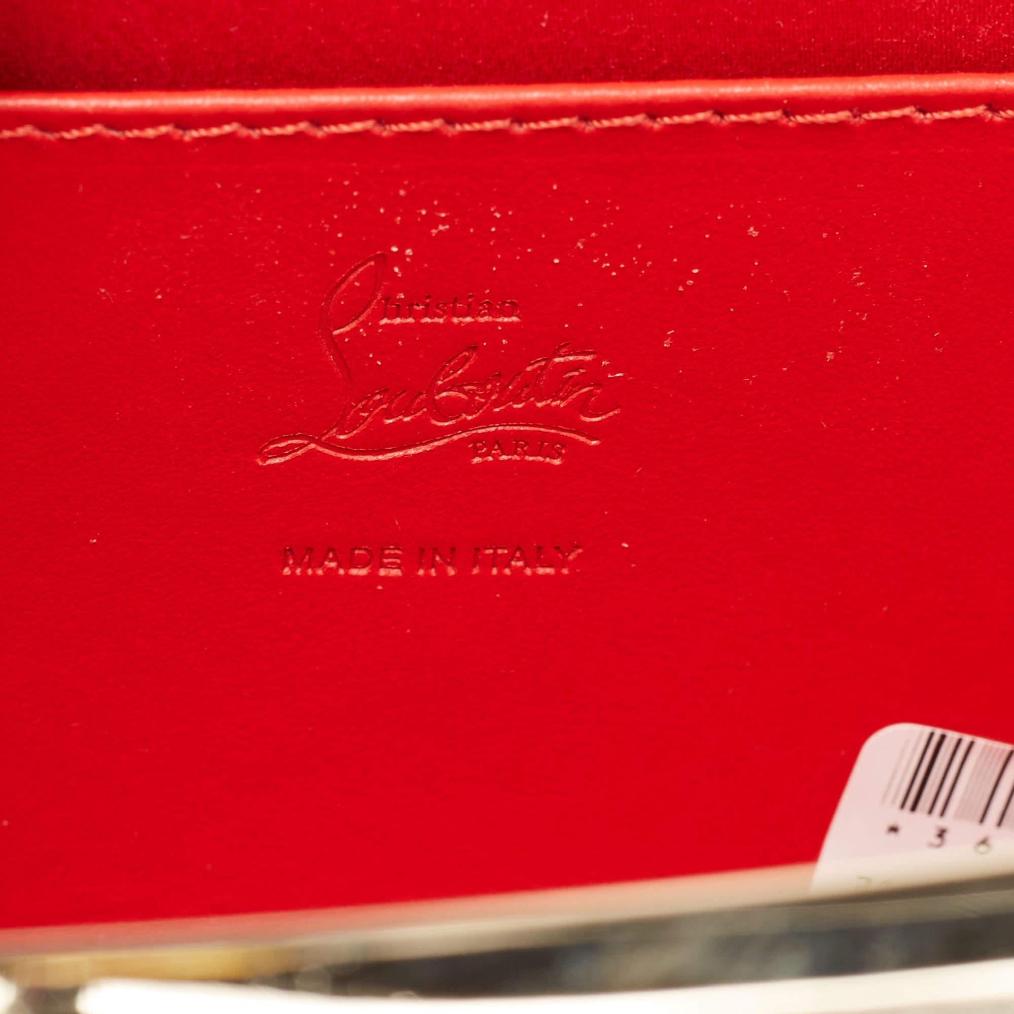 Christian Louboutin Leather Small Crystal Embellished Moonlight Palmette Clutch 3