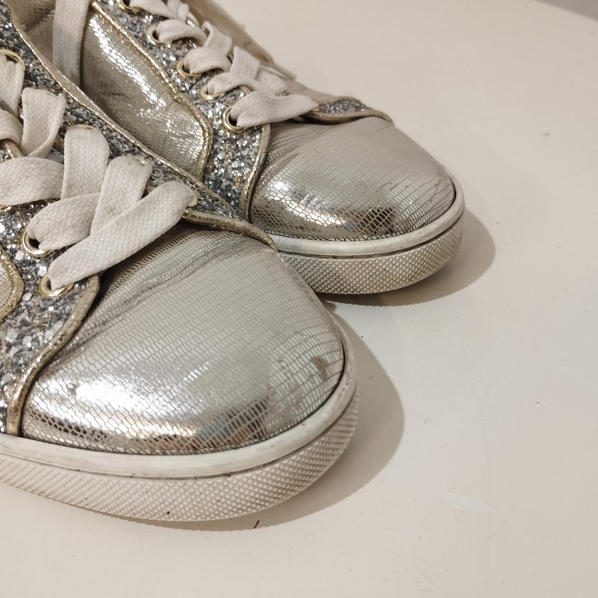 Brown Christian Louboutin Leather Sneakers IT 37, 5 For Sale