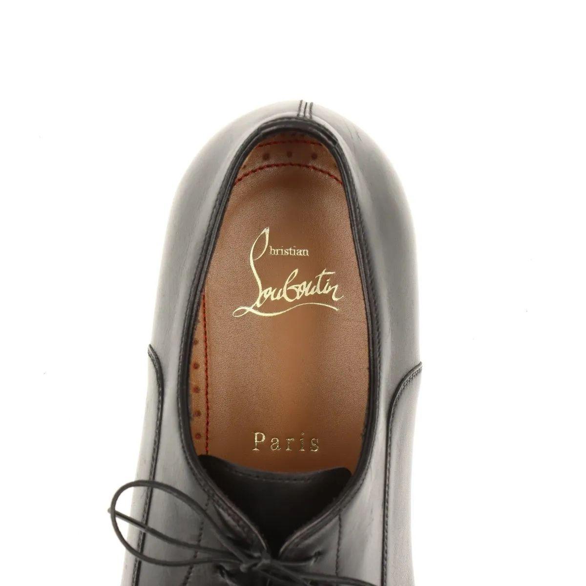 Christian Louboutin Leather Straight Tip Shoes Men's Black For Sale 7