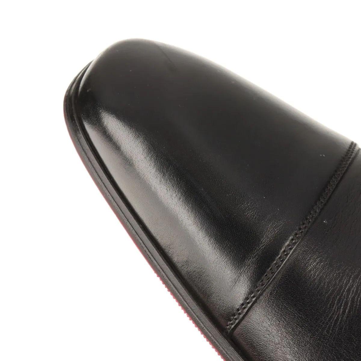 Christian Louboutin Leather Straight Tip Shoes Men's Black For Sale 8