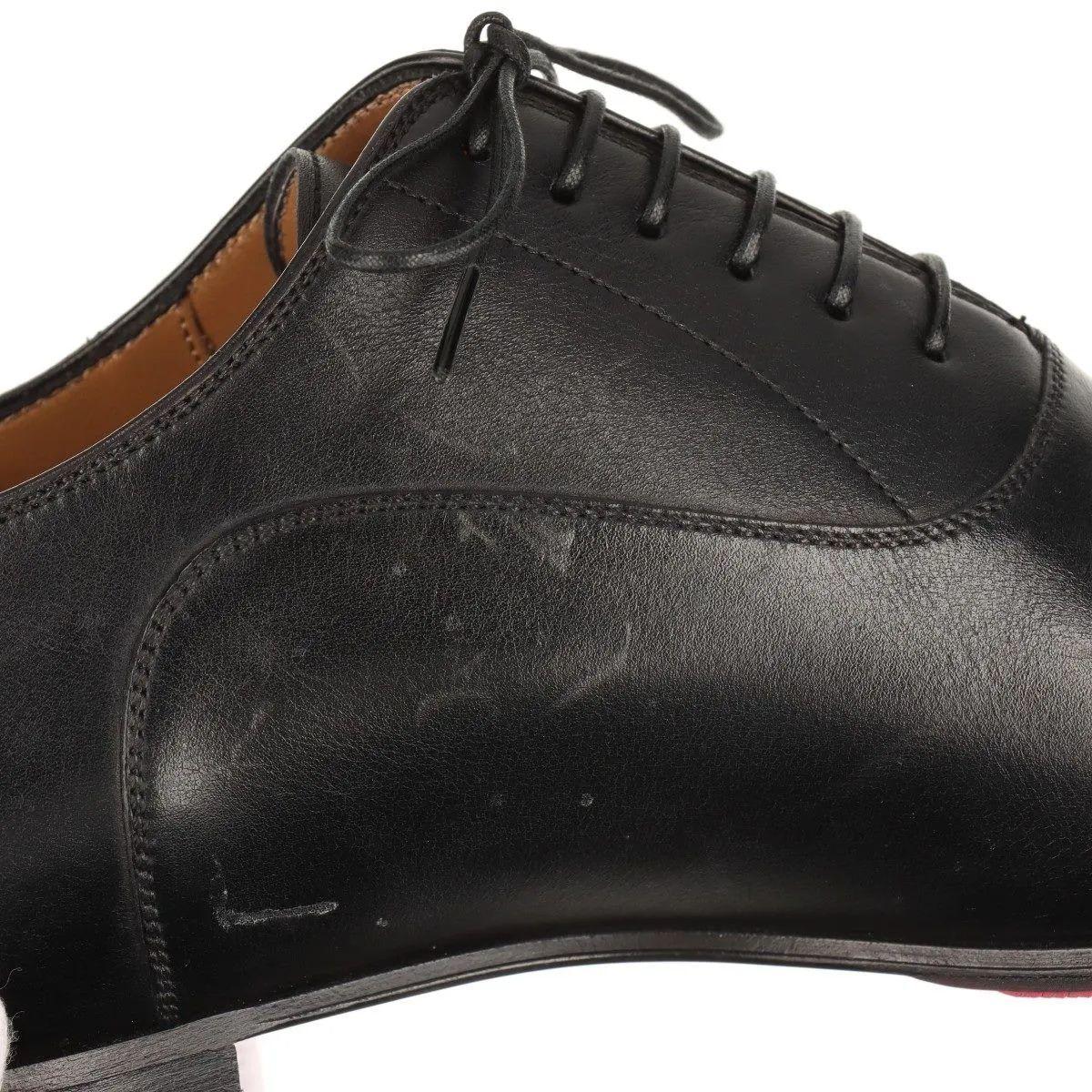 Christian Louboutin Leather Straight Tip Shoes Men's Black For Sale 11