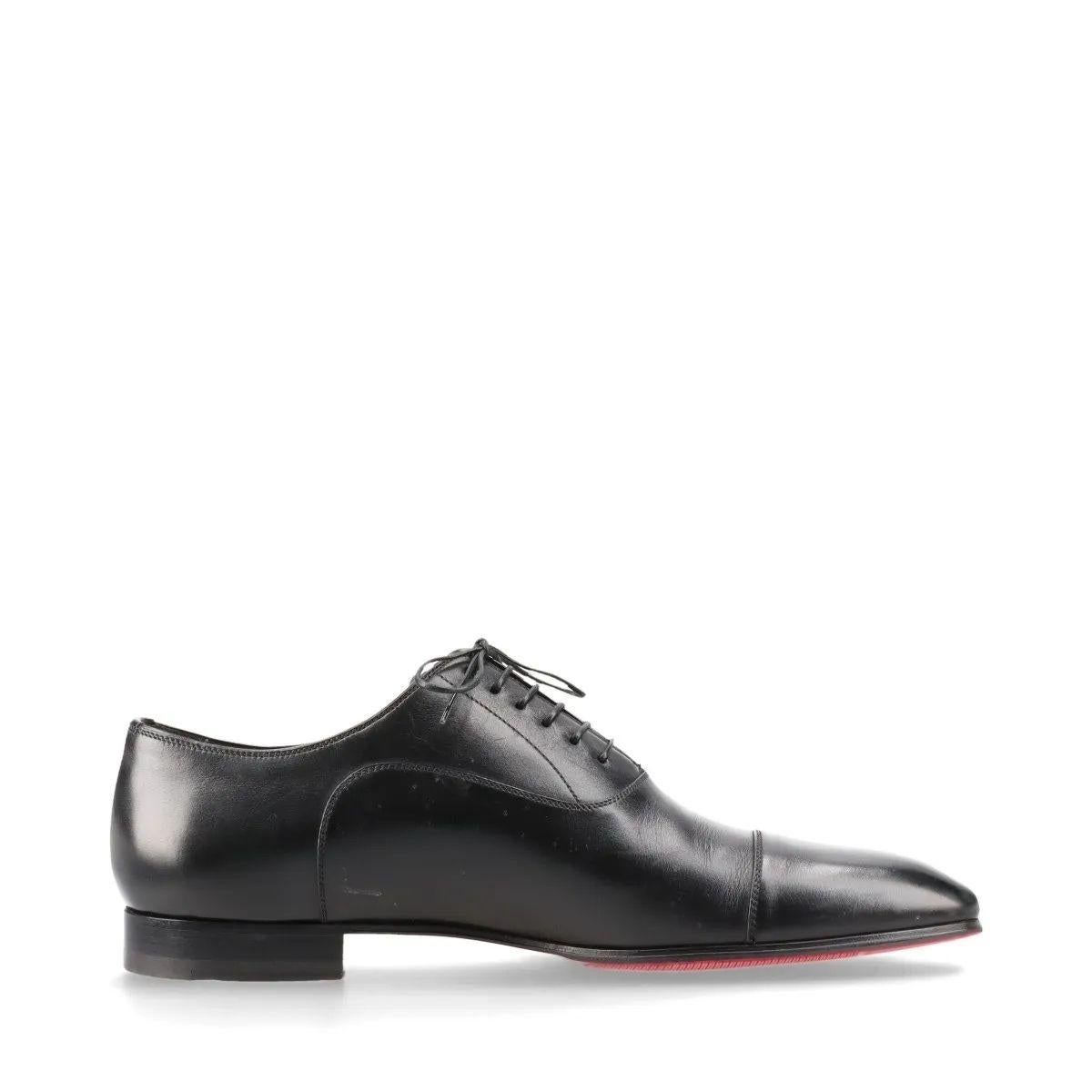Christian Louboutin Leather Straight Tip Shoes Men's Black In Good Condition For Sale In Humacao, PR