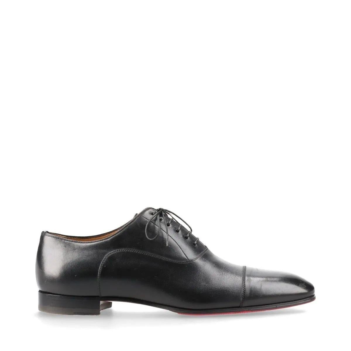 Christian Louboutin Leather Straight Tip Shoes Men's Black For Sale 1