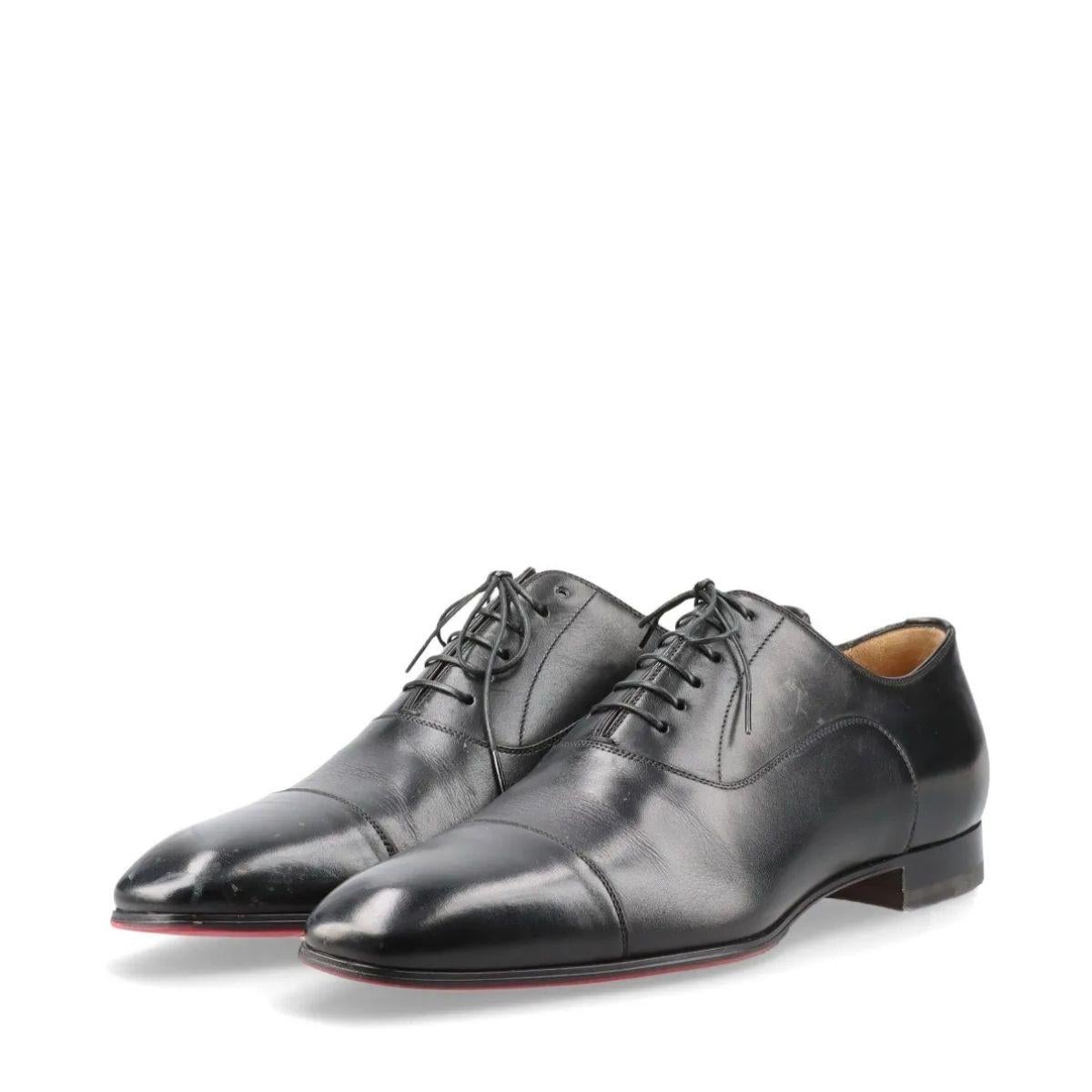Christian Louboutin Leather Straight Tip Shoes Men's Black For Sale 3