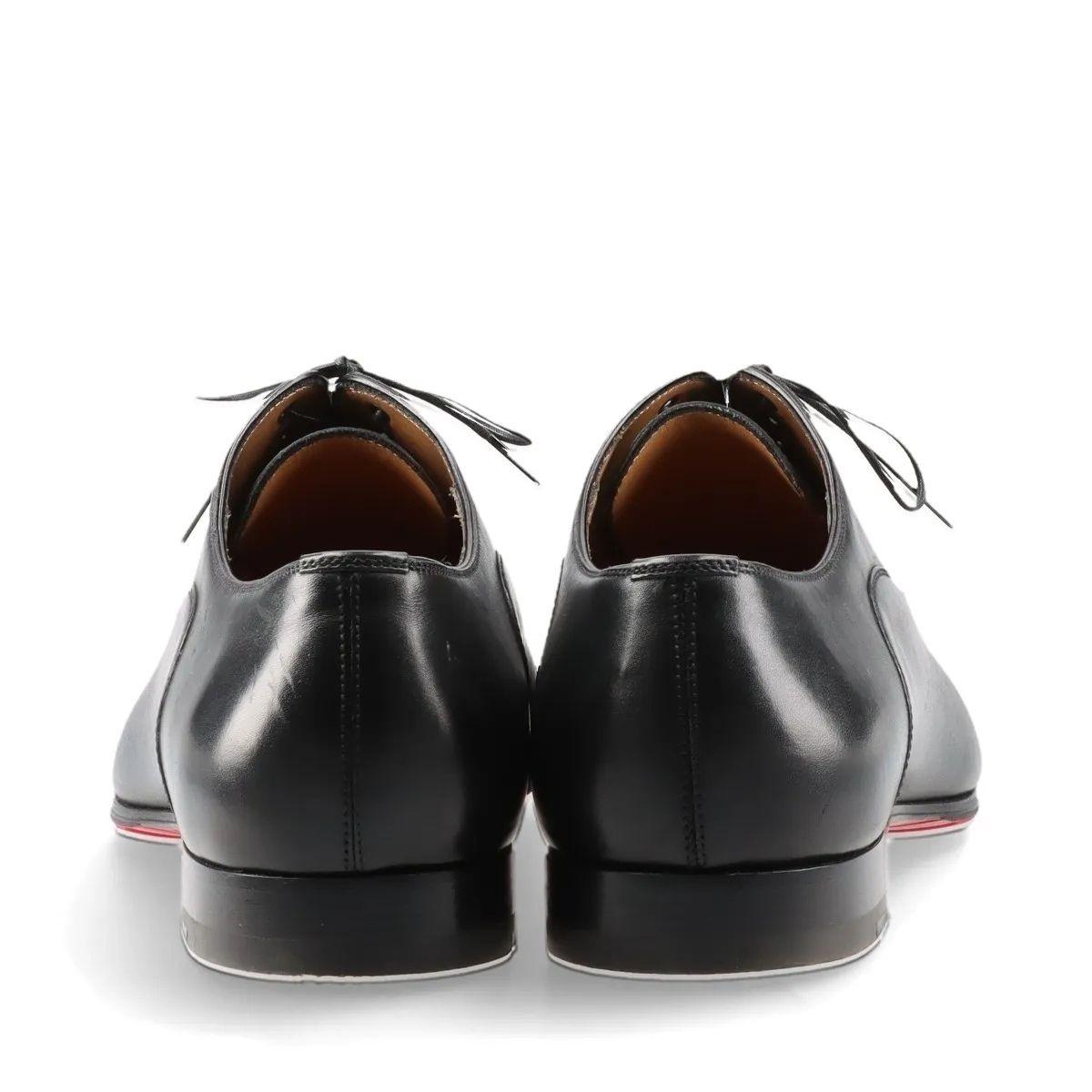 Christian Louboutin Leather Straight Tip Shoes Men's Black For Sale 4