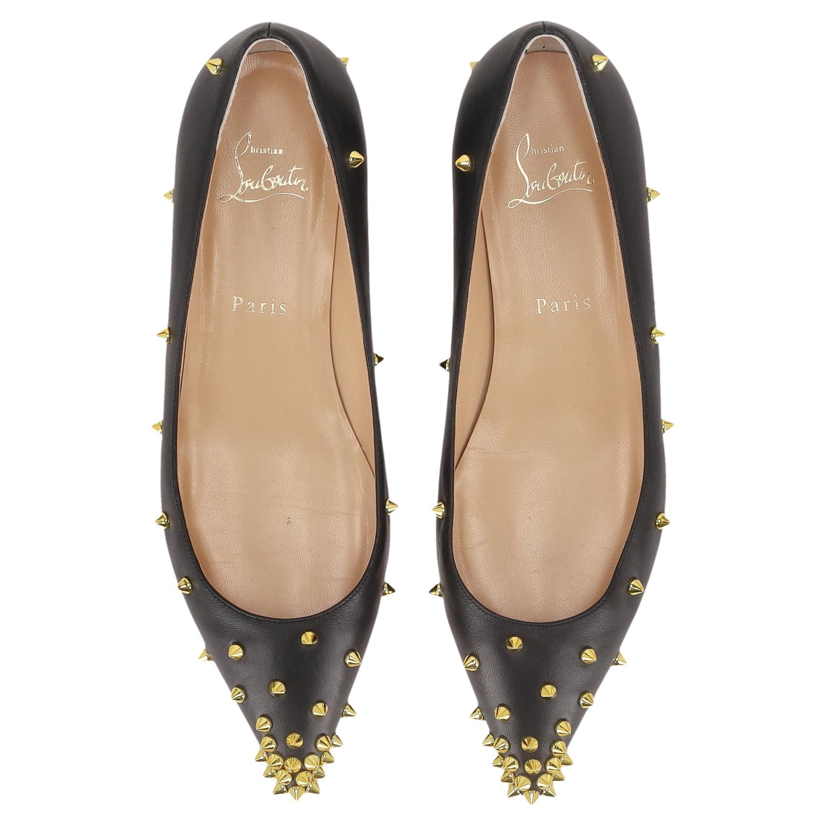 Christian Louboutin Leather Studded Ballet Shoes