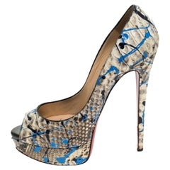Christian Louboutin Leather Troca Altareva Lady Peep Toe Platform Pumps Size 38