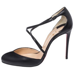 Christian Louboutin Leather Uptown D'orsay Ankle Strap Pumps Size 38.5