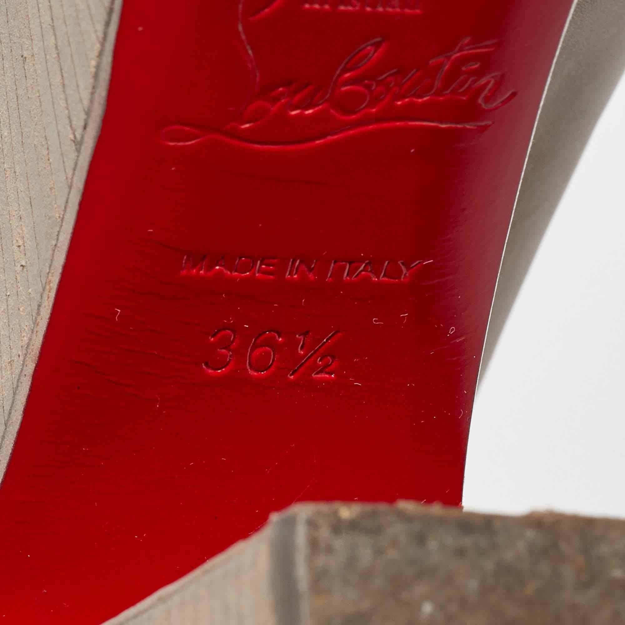 Christian Louboutin - Sandales à plateforme très courtes en cuir, taille 36,5 en vente 3