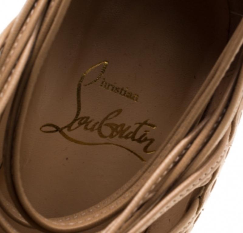 Christian Louboutin Leather Zoulou Platform Peep Toe Cage Sandals Size 36.5 Bon état - En vente à Dubai, Al Qouz 2