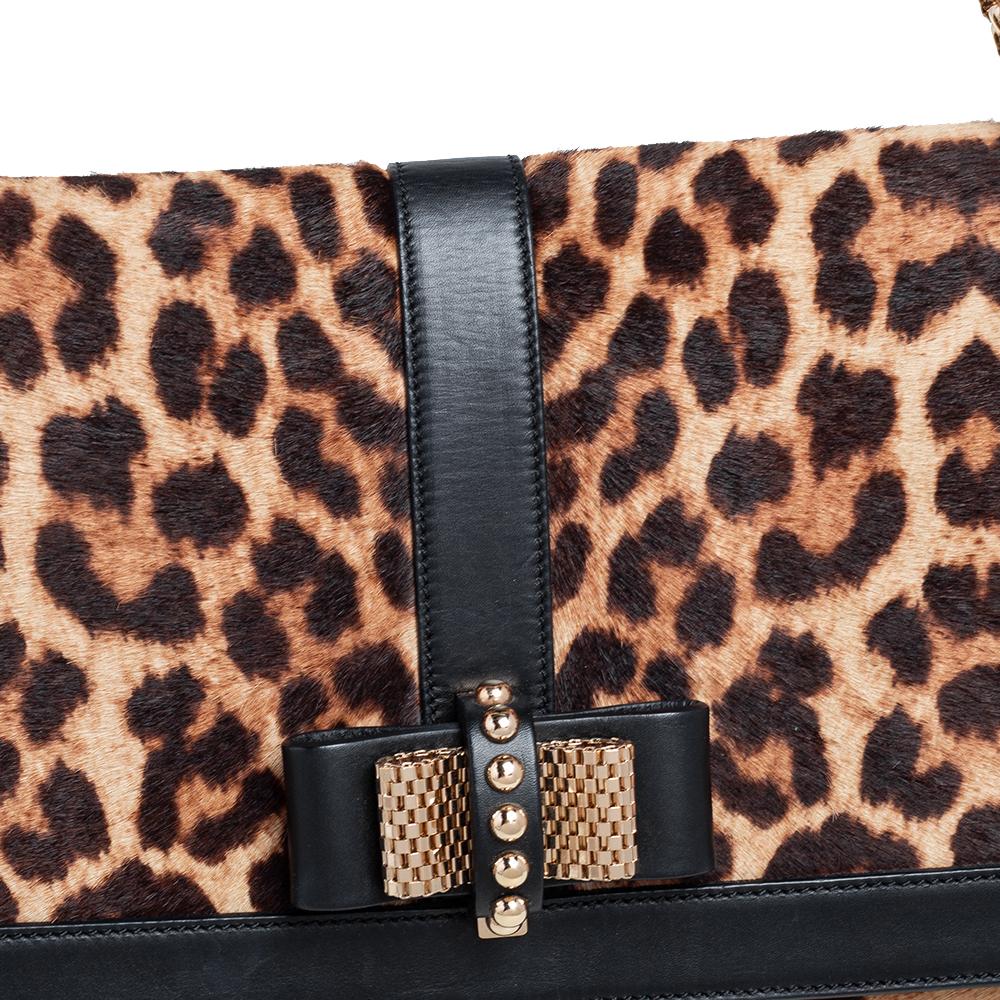Christian Louboutin Leopard Calf hair and Leather Sweet Charity Shoulder Bag 3
