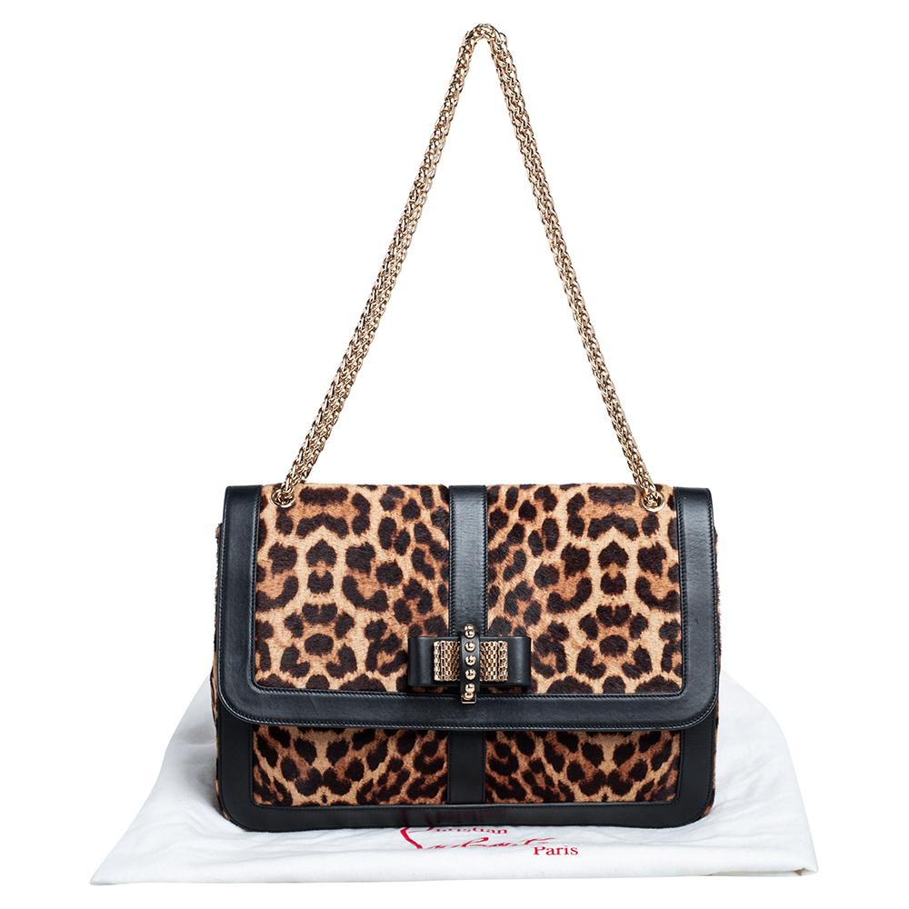 Christian Louboutin Leopard Calf hair and Leather Sweet Charity Shoulder Bag 6
