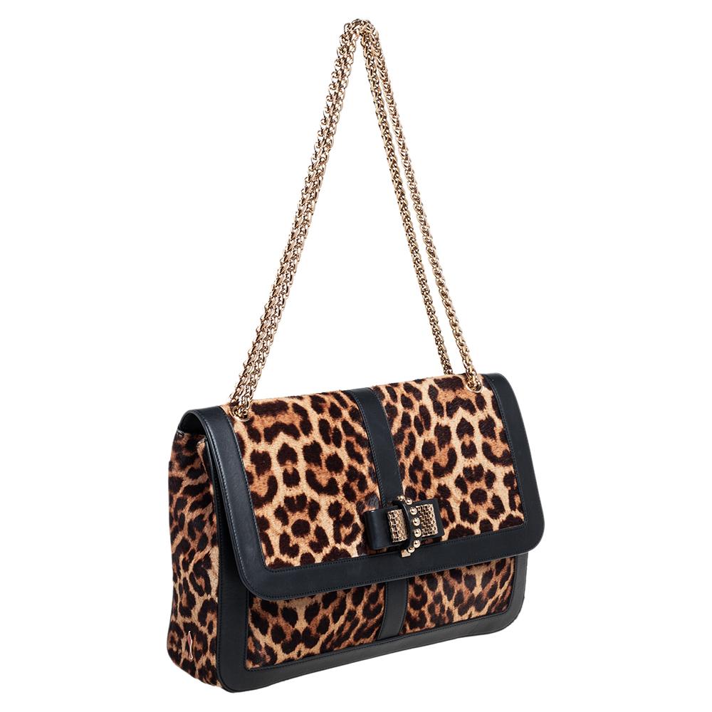 christian louboutin leopard purse