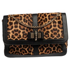 Christian Louboutin Leopard Calf hair and Leather Sweet Charity Shoulder Bag