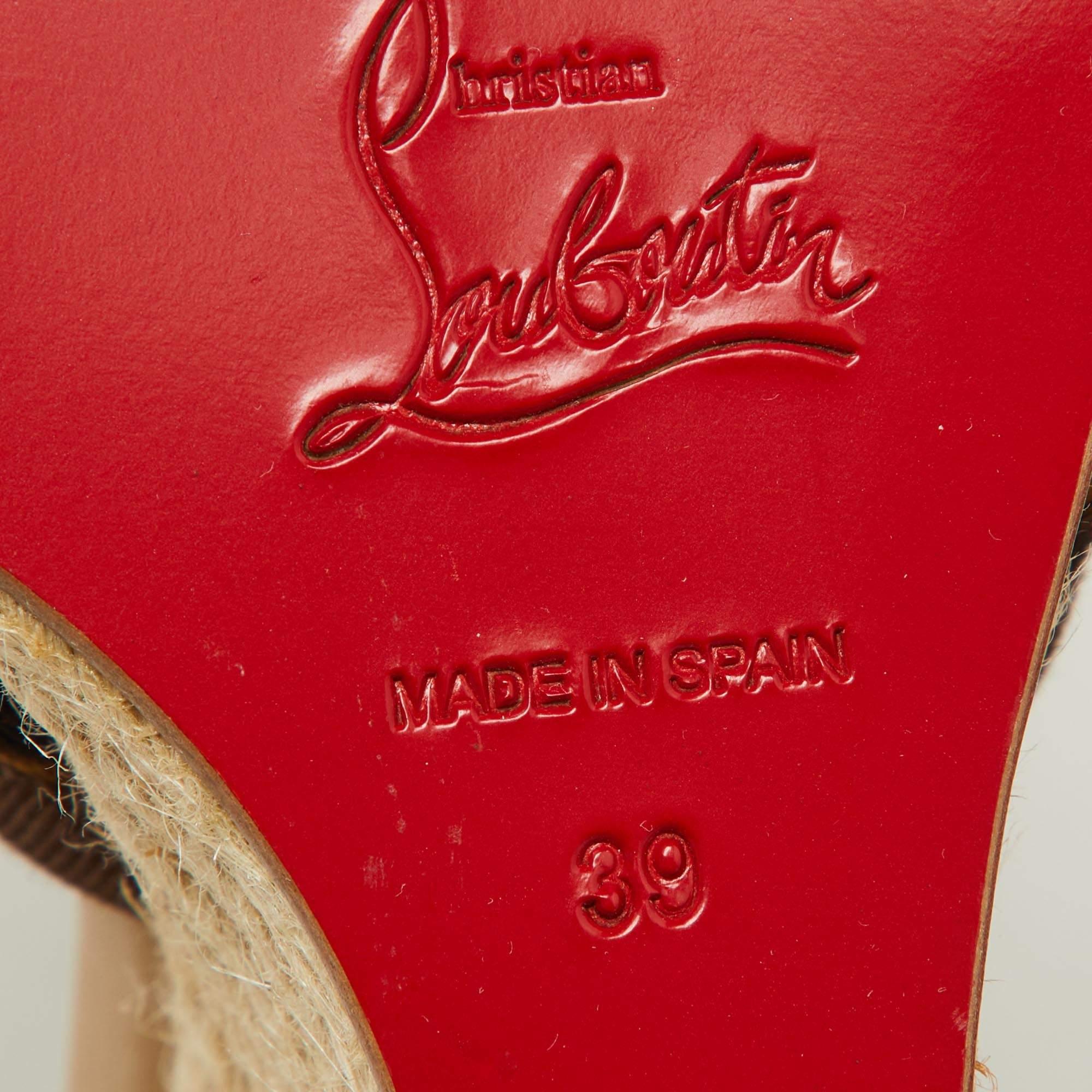 Christian Louboutin Leopard Calf Hair Carino Espadrille Wedge Sandals Size 39 3
