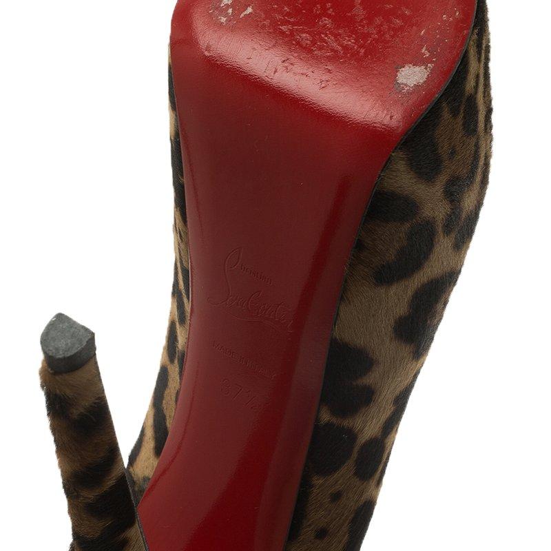 Christian Louboutin Leopard Hair-On Daffodile Platform Pumps Size 37.5 1
