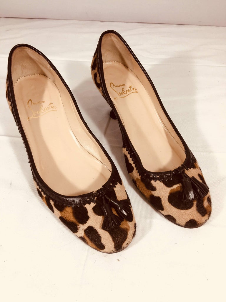 Christian Louboutin Leopard Kitten Heels at 1stDibs | louboutin kitten