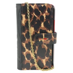 Christian Louboutin Leopard Loubiflap iPhone 11 Crossbody Chain 1cl125s