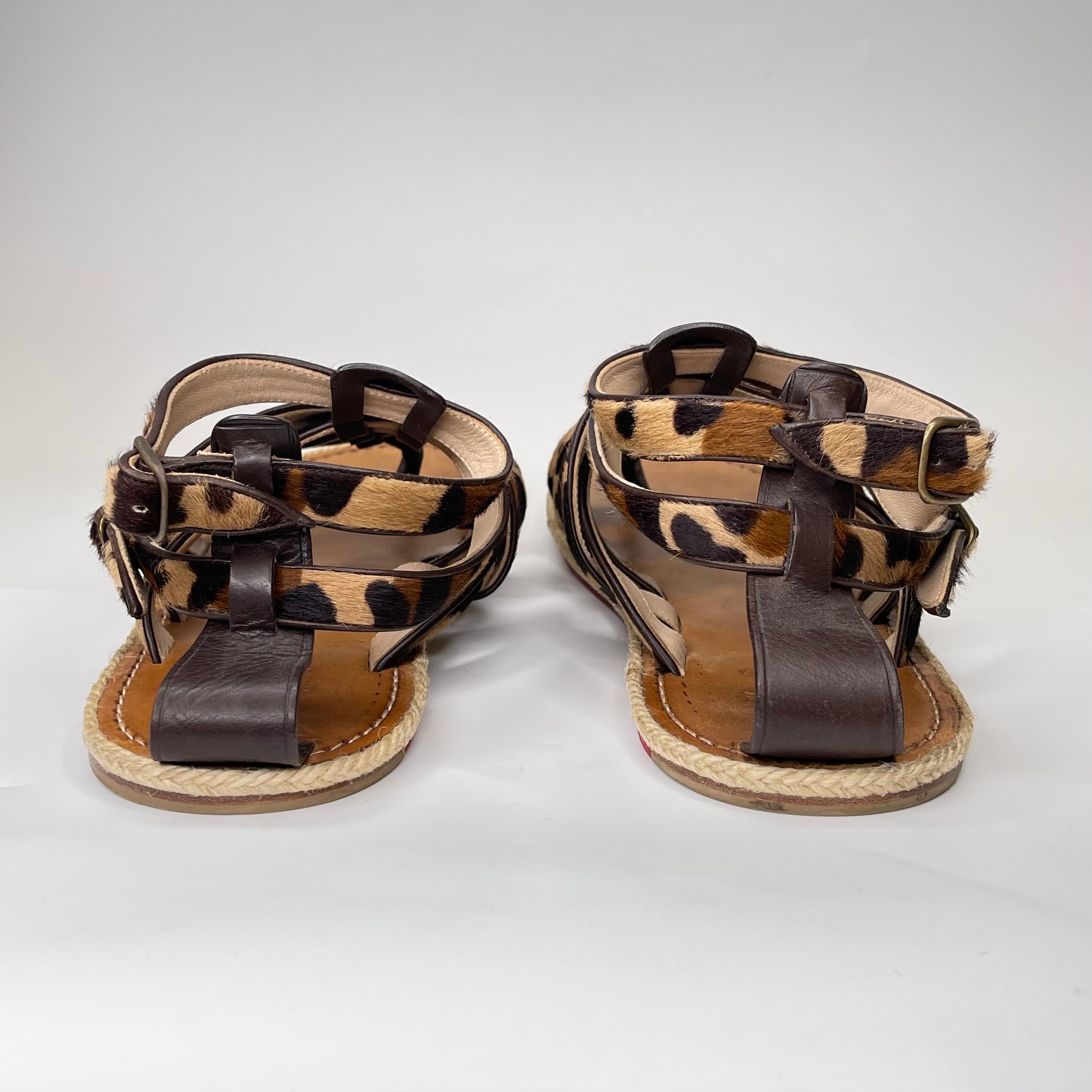 leopard gladiator sandals