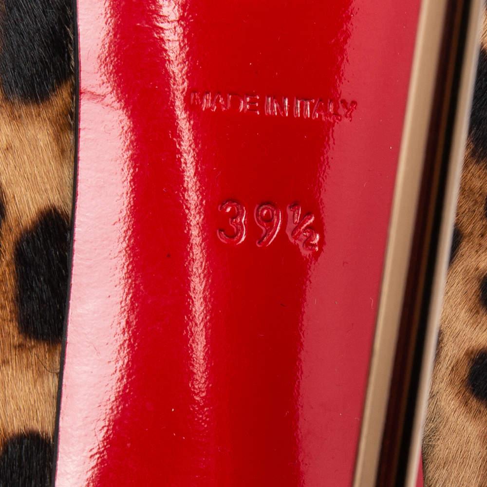 Christian Louboutin Leopard Print Calf Hair Luxor Metalipp Pumps Size 39.5 For Sale 3