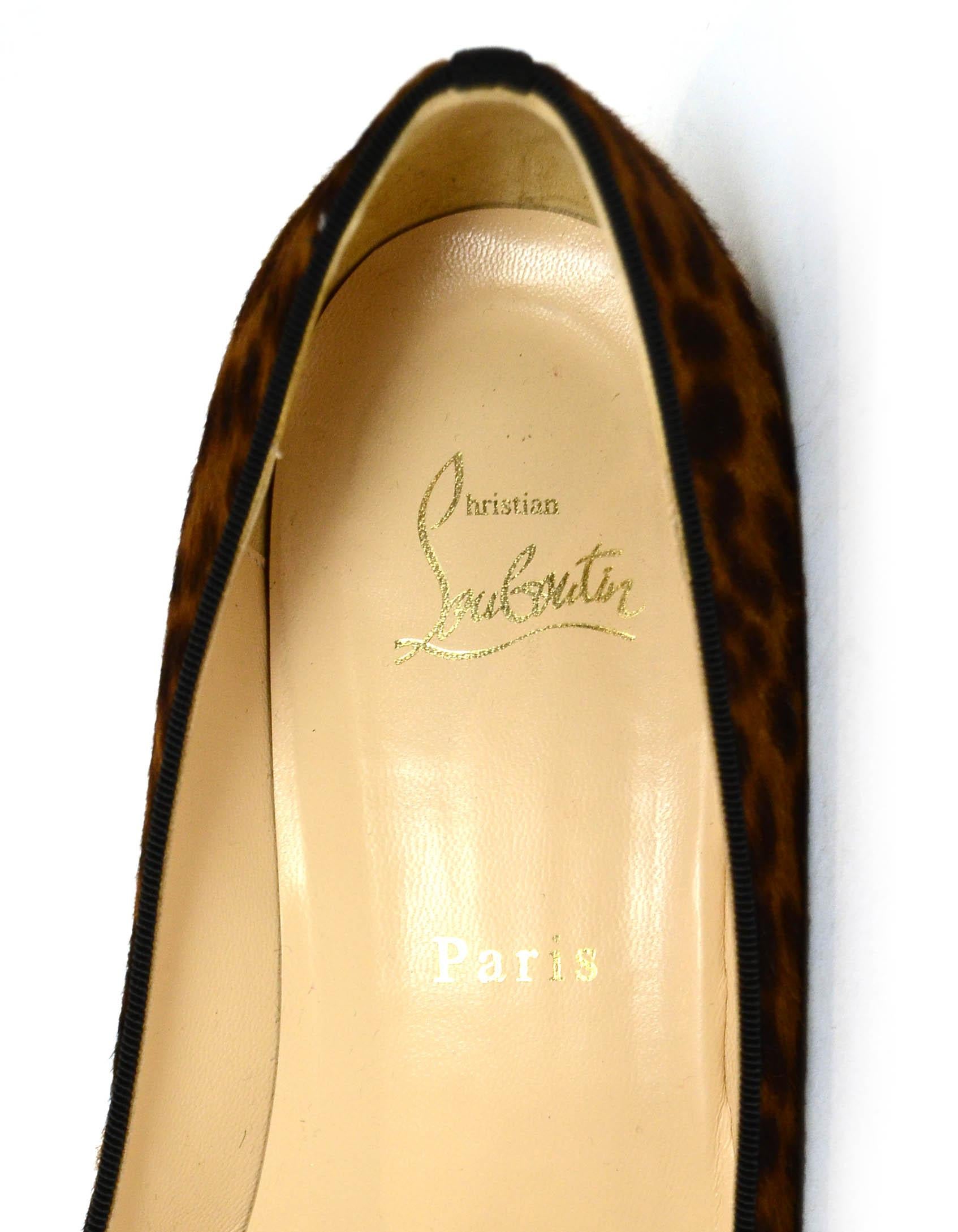 Christian Louboutin Leopard Print Calfhair Melissa Wedge sz 41 1