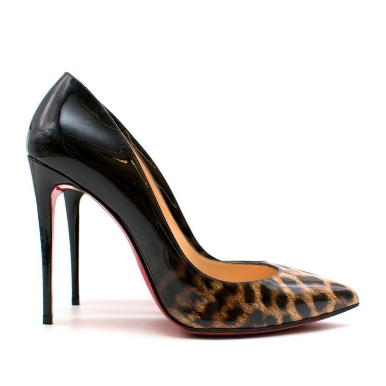 Christian Louboutin Leopard Print Degrade Patent Leather Pumps 39.5 at ...