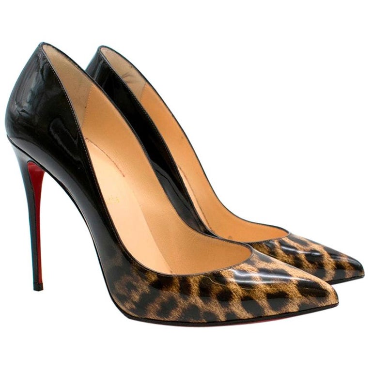 Christian Leopard Print Degrade Patent Leather Pumps at 1stDibs | louboutin leopard heels