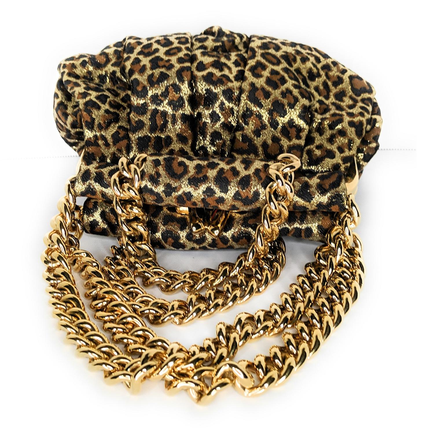 Black Christian Louboutin Leopard Print Frame Yoyo Clutch Bag