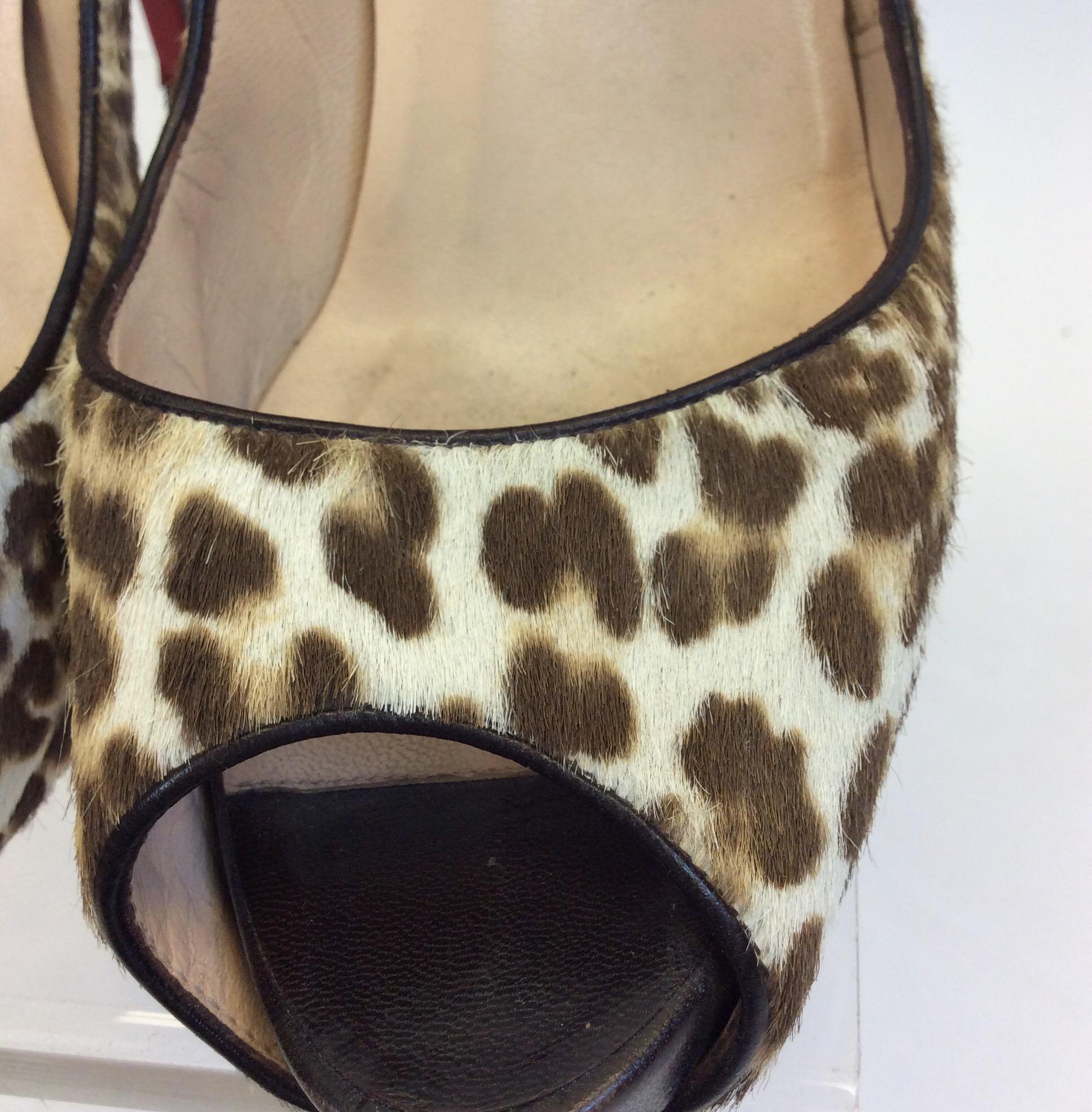 Christian Louboutin Leopard Print Horse Hair Heels In Good Condition For Sale In Narberth, PA