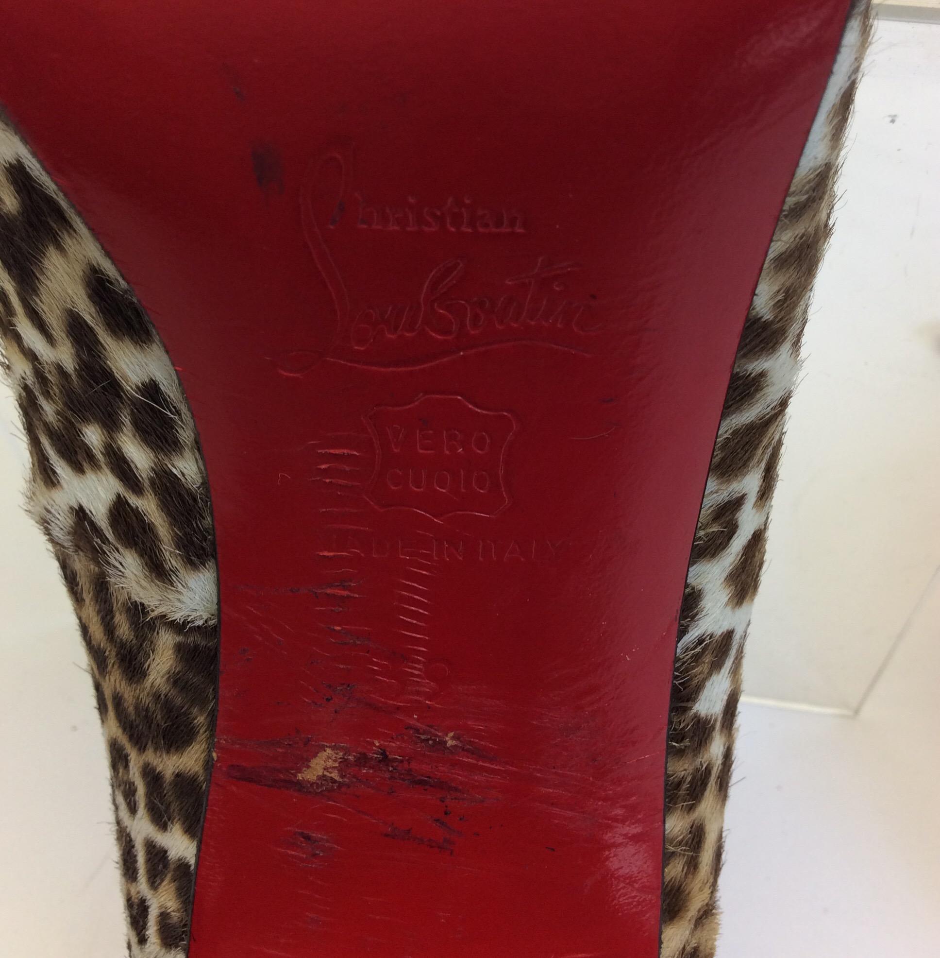 Christian Louboutin Leopard Print Horse Hair Heels For Sale 1