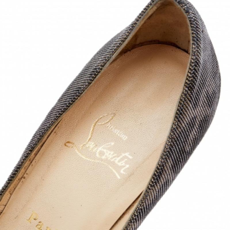 Black Christian Louboutin Leopard Print Lurex Fabric Very Prive Pumps Size 38.5 For Sale
