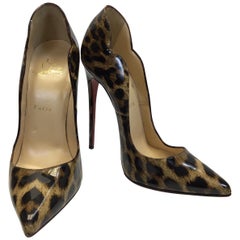 Christian Louboutin Leopard Print Patent Leather Heels