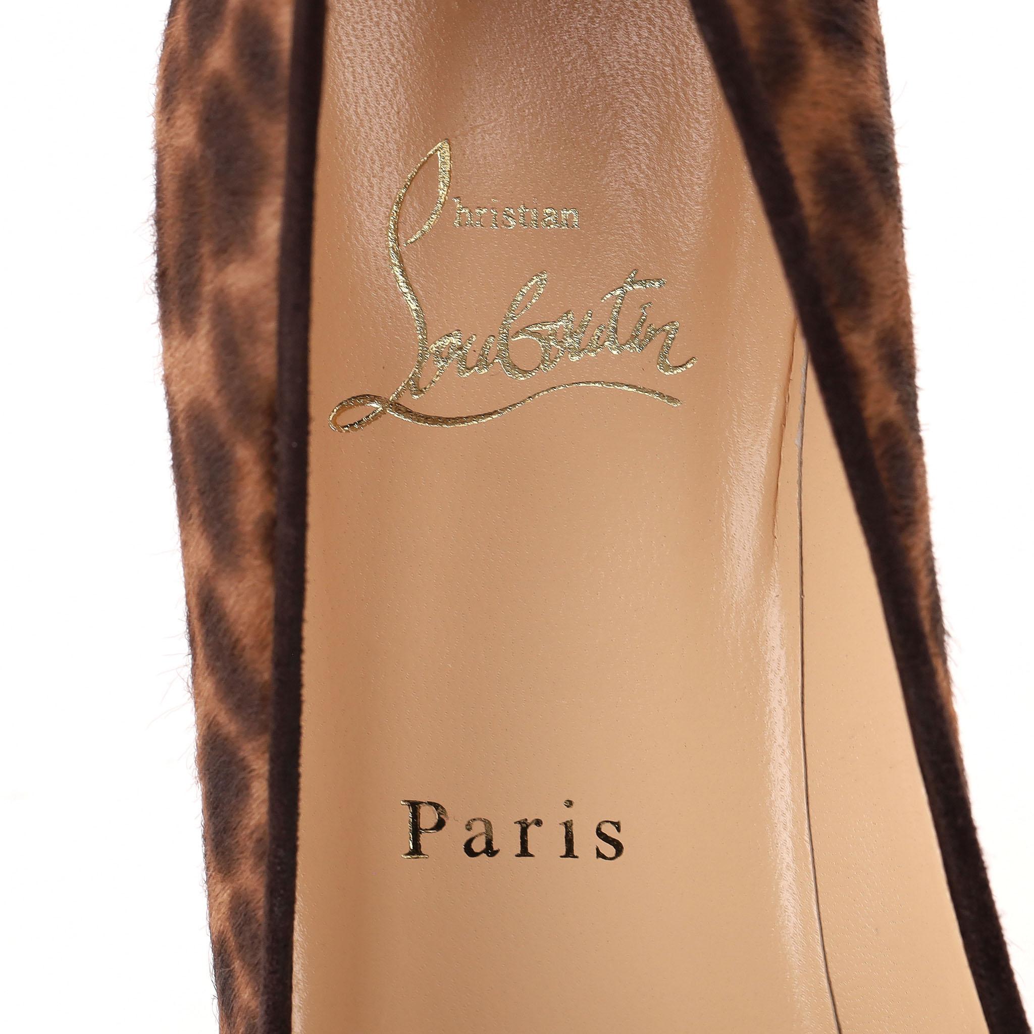 Christian Louboutin Leopard Print Pony Haar Bianca Pumps im Angebot 2