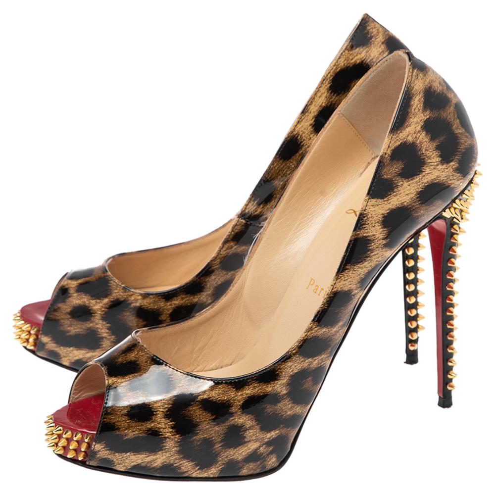 Christian Louboutin Leopard Prints New Very Prive Spike Heel Pumps Size 38.5 2