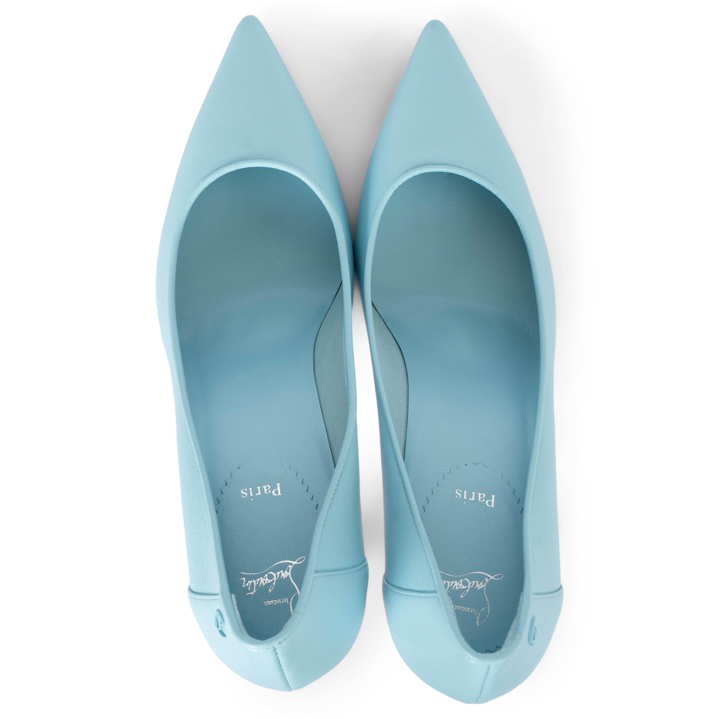 CHRISTIAN LOUBOUTIN escarpins sporty KATE 85 bleu clair 40 en vente 1