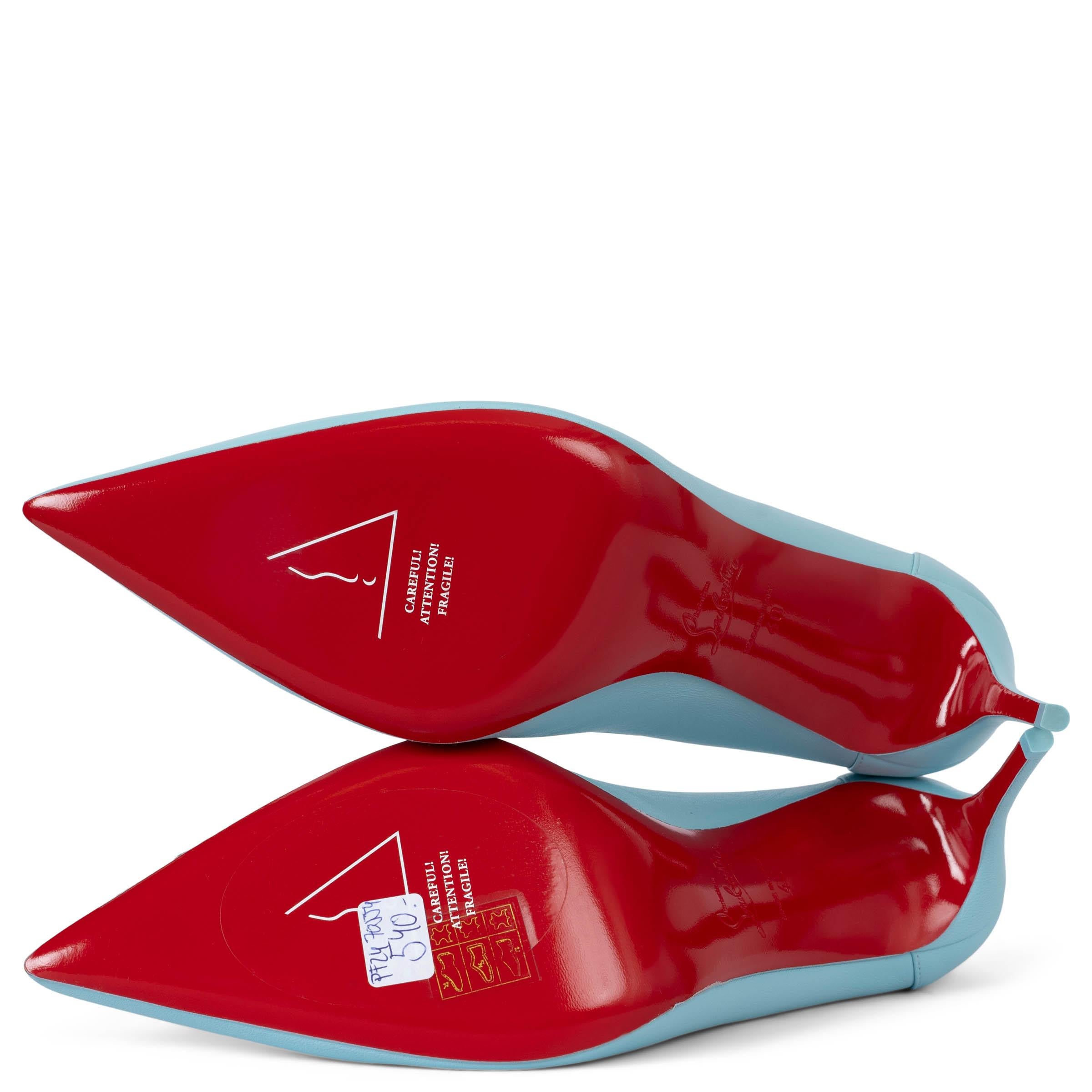 CHRISTIAN LOUBOUTIN escarpins sporty KATE 85 bleu clair 40 en vente 3