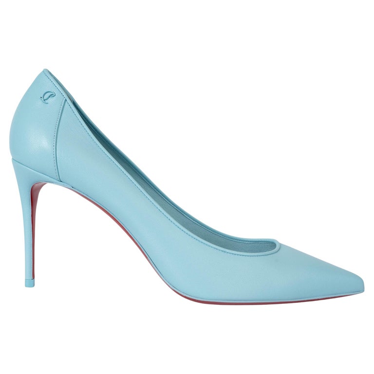 CHRISTIAN LOUBOUTIN light blue leather SPORTY KATE 85 Pumps Shoes