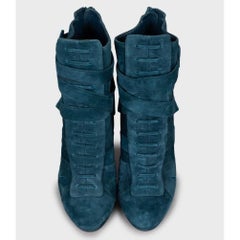 Christian Louboutin Light Blue Suede Ankle Boots Size 37
