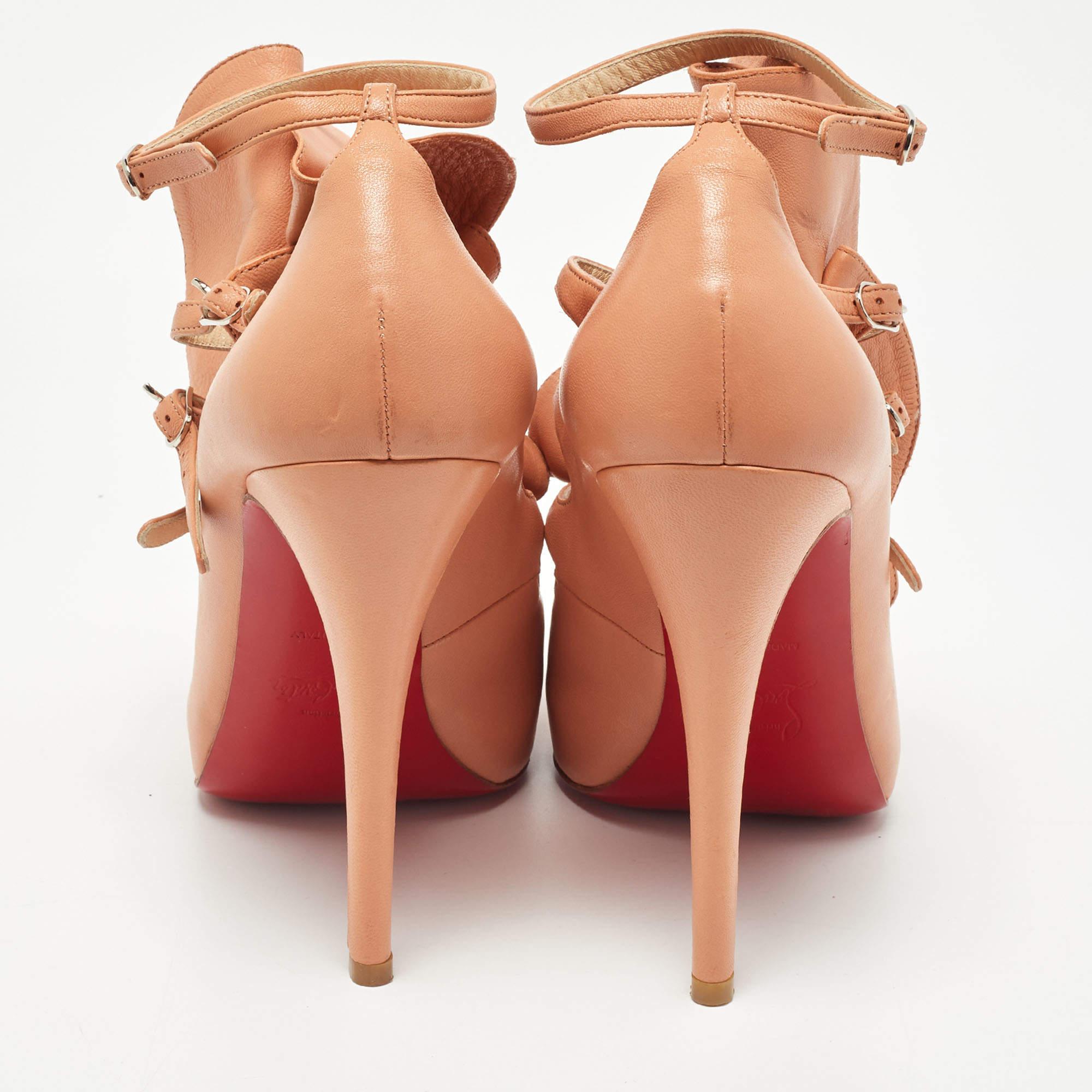 Christian Louboutin Light Orange Leather Dillian Pumps Size 38 1